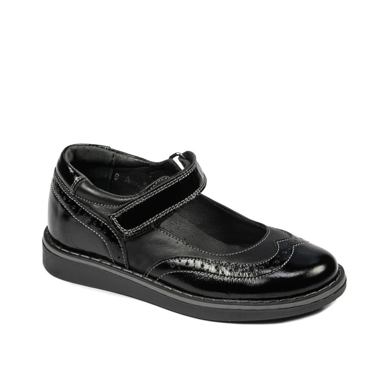 Scarpe per bambini piccoli 56c in vernice nera combinata