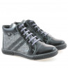 Stivaletti bambini 3213 vernice nera+grigio
