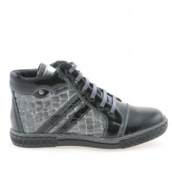 Stivaletti bambini 3213 vernice nera+grigio