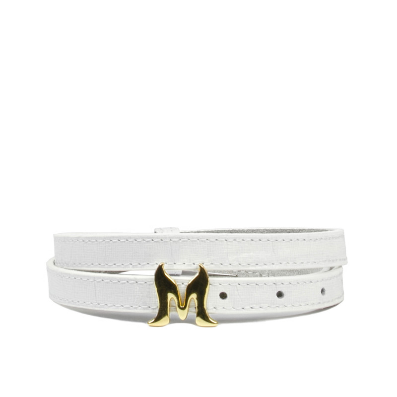 Cintura da donna 42cm coccodrillo bianco