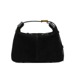 Borsa da donna a mano 037g camoscio nero