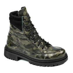 Stivaletti donna 3362 kaki camuflage