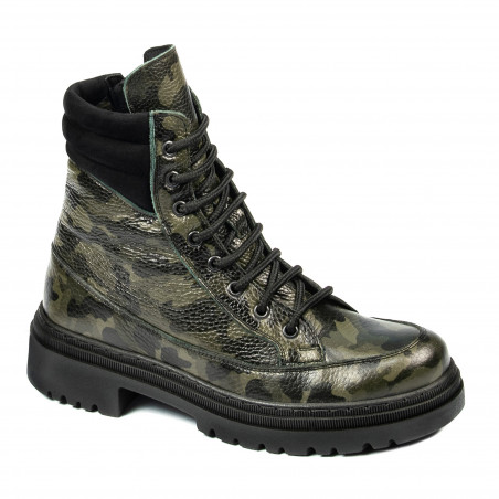 Stivaletti donna 3362 kaki camuflage