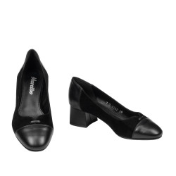 Scarpe eleganti donna 1332 nero velluto combinato