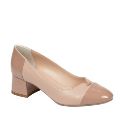 Scarpe eleganti donna 1332 vernice nude combinato