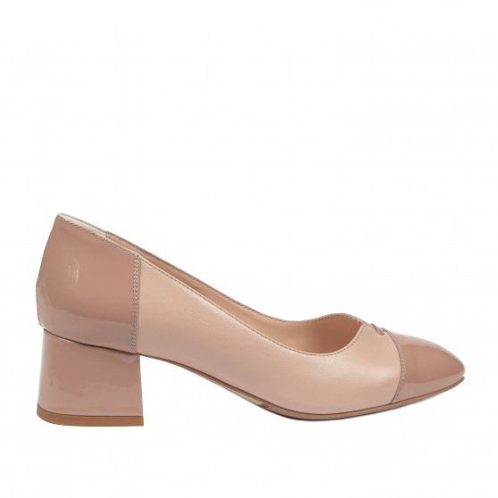 Scarpe eleganti donna 1332 vernice nude combinato