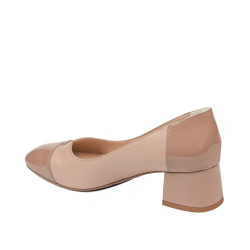 Scarpe eleganti donna 1332 vernice nude combinato