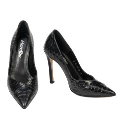 Scarpe eleganti donna 1330 coccodrillo nero