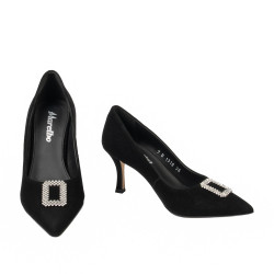 Scarpe eleganti donna 1318 velluto nero