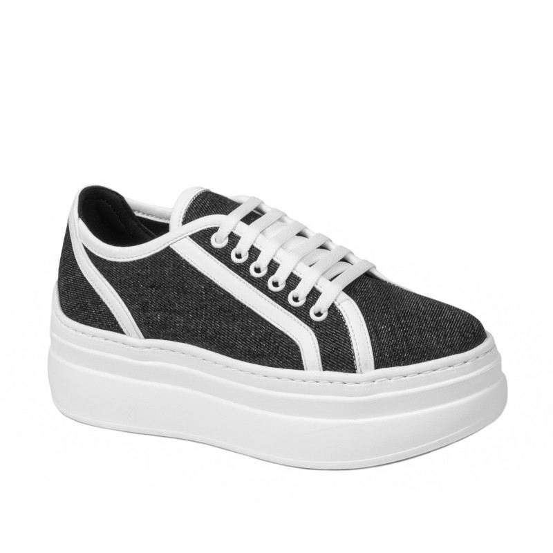 Scarpe sportive donna 6089 jeans nero combinato