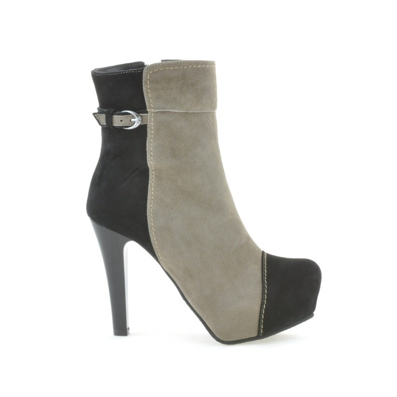 Stivaletti donna 1148 nero antilope+cappuccino