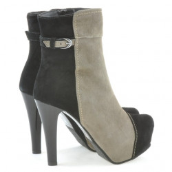 Stivaletti donna 1148 nero antilope+cappuccino