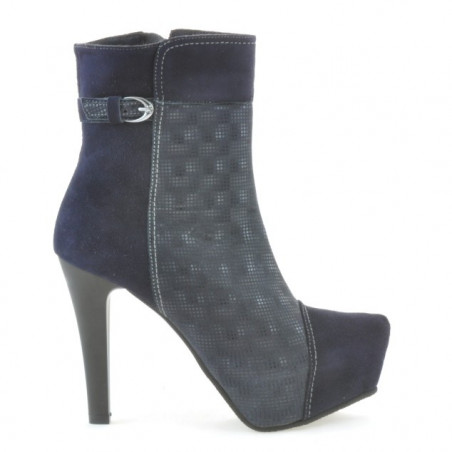 Stivaletti donna 1148 indaco antilope combinato