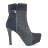 Stivaletti donna 1148 indaco antilope combinato