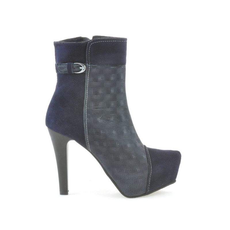 Stivaletti donna 1148 indaco antilope combinato