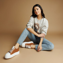 Sneakers da donna 6083 marrone combinato lifestyle