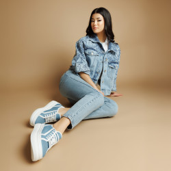 Scarpe sportive donna 6089 jeans blu combinato lifestyle