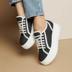 Scarpe sportive donna 6089 jeans nero combinato lifestyle