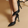 Scarpe eleganti donna 1330 coccodrillo nero