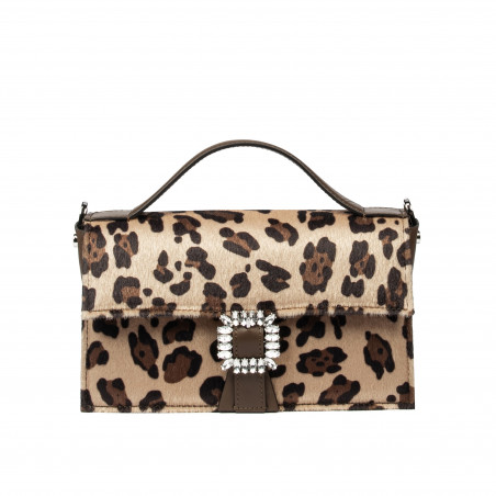 Borsa donna a mano 039g 01 cavallino leopardo