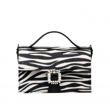 Borsa donna a mano 039g 01 cavallino zebra