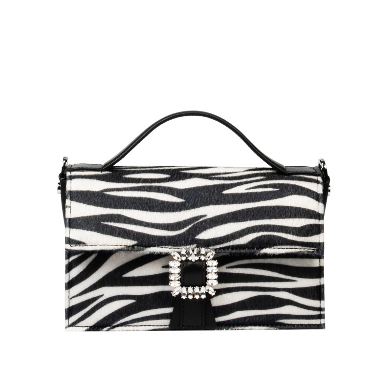 Borsa donna a mano 039g 01 cavallino zebra