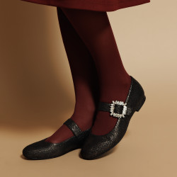 Ballerine donna 1314 nero stampato lifestyle