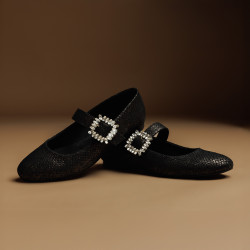Ballerine donna 1314 nero stampato lifestyle