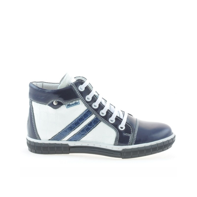 Stivaletti bambini 3213 vernice indigo+bianco