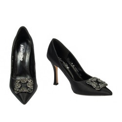 Scarpe eleganti donna 1339 satin nero