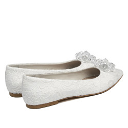 Ballerine donna 1354 raso bianco