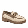 Scarpe casual donna 6092 rafia beige combinato