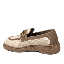 Scarpe casual donna 6092 rafia beige combinato