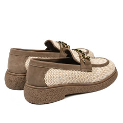 Scarpe casual donna 6092 rafia beige combinato