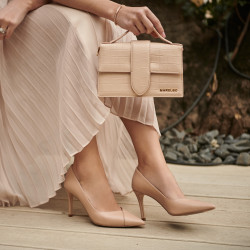 Scarpe eleganti donna 1325 coccodrillo beige