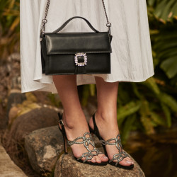 Sandali donna 1317 nero velluto lifestyle