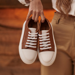 Sneakers da donna 6083 marrone combinato lifestyle