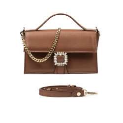 Borsa donna a mano 039g marrone cognac