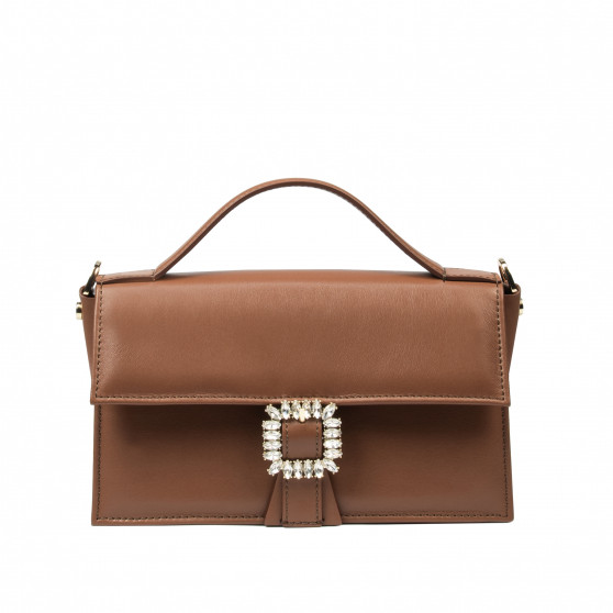 Borsa donna a mano 039g marrone cognac