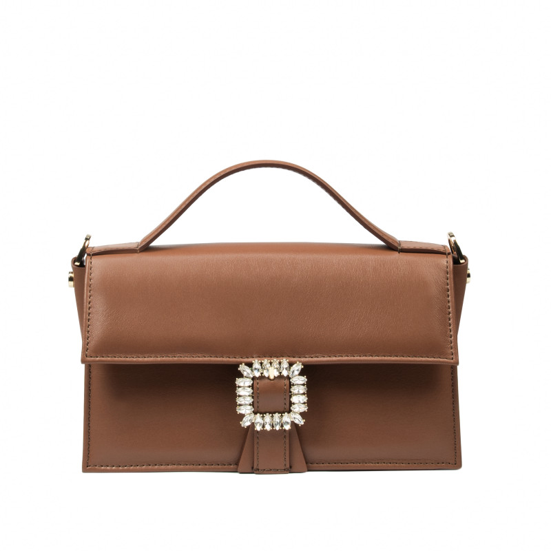 Borsa donna a mano 039g marrone cognac
