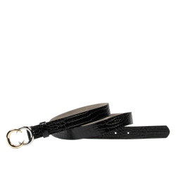 Cintura donna 37-1m coccodrillo vernice nero