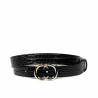 Cintura donna 37-1m coccodrillo vernice nero