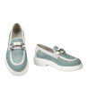 Scarpe casual donna 6092 rafia blu combinato