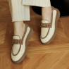 Scarpe casual donna 6092 rafia beige combinato lifestyle