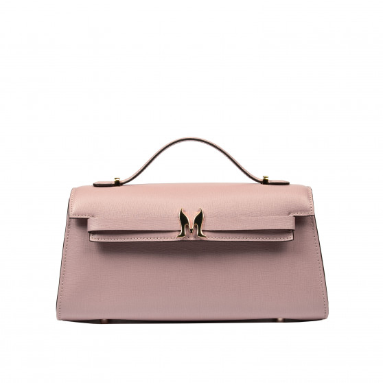 Borsa da donna a tracolla 041g rosa cipria saffiano