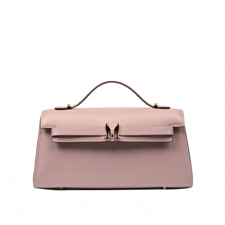 Borsa da donna a tracolla 041g rosa cipria saffiano