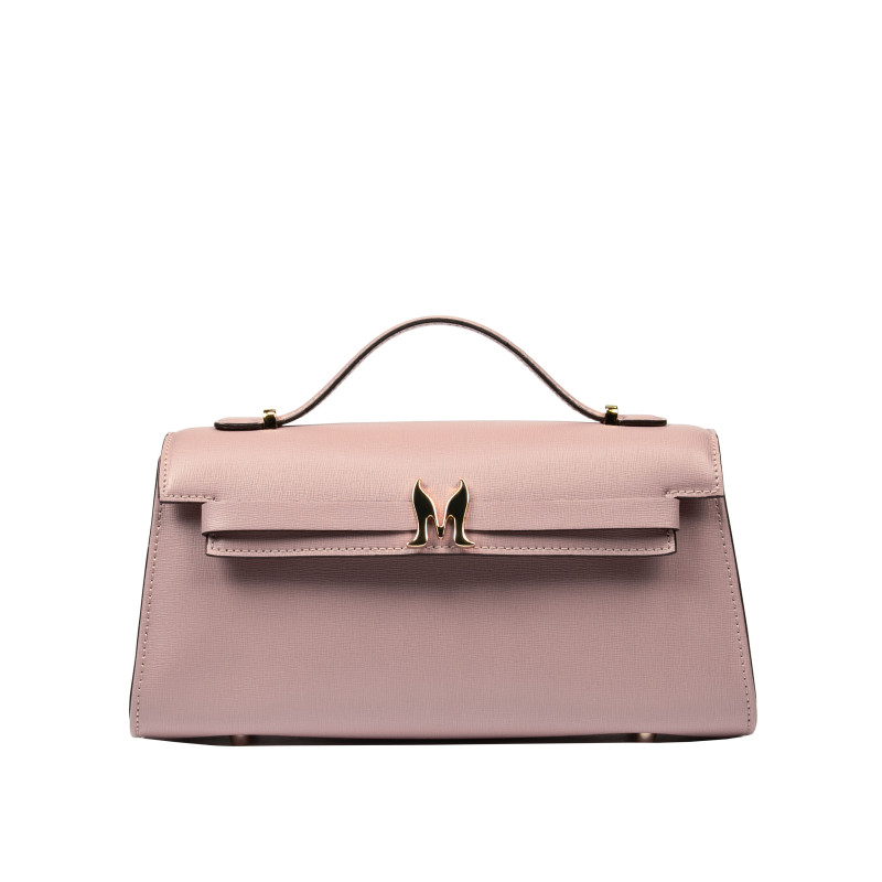 Borsa da donna a tracolla 041g rosa cipria saffiano