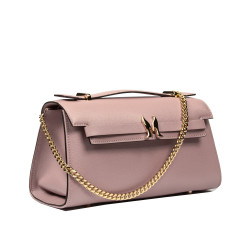 Borsa da donna a tracolla 041g rosa cipria saffiano