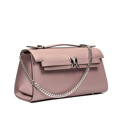Borsa da donna a tracolla 041g 01 rosa cipria saffiano