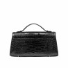 Borsa donna a spalla 041g 01 coccodrillo laccato nero